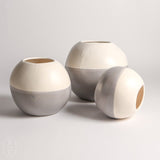 Alex Marshall Studios SPHERE VASE Grey Matte White Duo