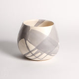 Alex Marshall Studios TAPERED SPHERE VASE Grey Abstract Stripe