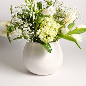 Alex Marshall Studios TAPERED SPHERE VASE Gloss White