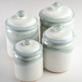 Etta B Pottery CANISTER SET OF FOUR Hydrangea