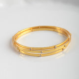 Julie Vos CRESCENT BANGLE BRACELET Gold Cubic Zirconia