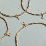 eNewton Design RESPECT GOLD INITIAL CHARM BEAD BRACELET