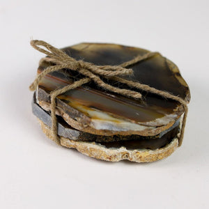 Creative Co-op ROUND AGATE COASTER SET OF 4