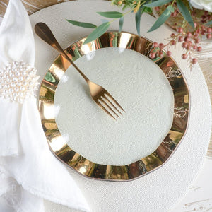 Annieglass RUFFLE SALAD PLATE Gold 9.5