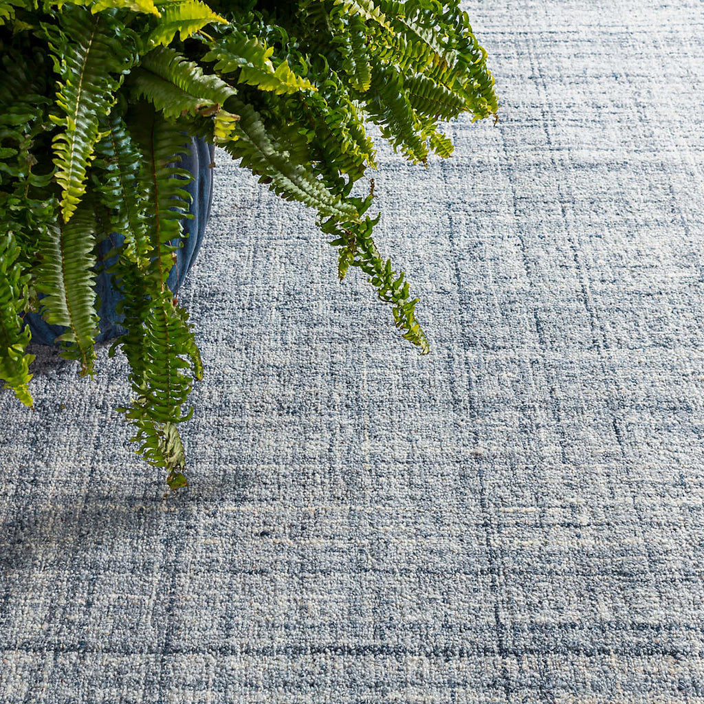 Dash and Albert HARRIS MICRO HOOKED WOOL RUG Blue_Ivory