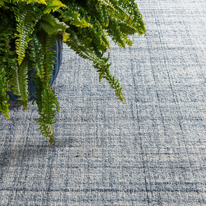 Dash and Albert HARRIS MICRO HOOKED WOOL RUG Blue_Ivory