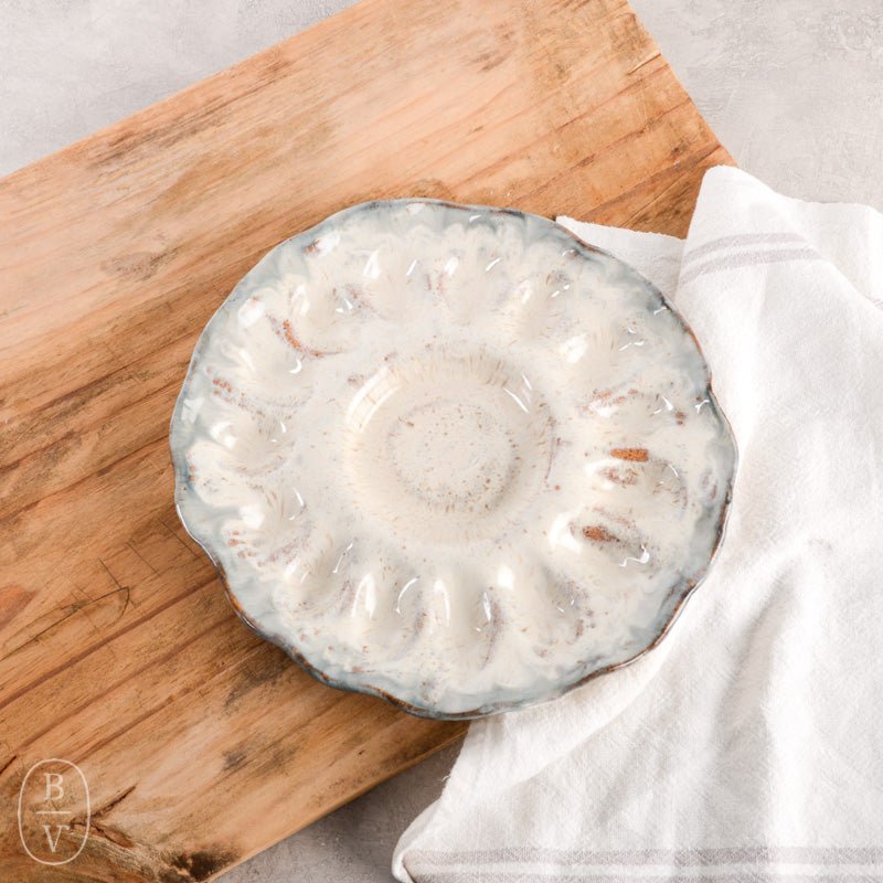 Etta B Pottery HANDCRAFTED EGG PLATTER Lapis