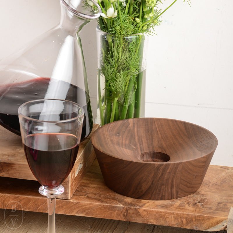 Simon Pearce LUDLOW WINE DECANTER WITH WOOD BASE