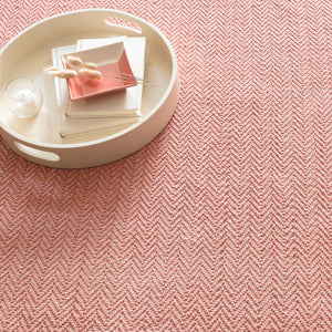 Dash and Albert HERRINGBONE WOVEN COTTON RUG Coral