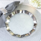 Annieglass RUFFLE SALAD PLATE Platinum 9.5