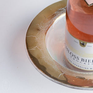 Annieglass ROMAN ANTIQUE WINE COASTER Gold 8