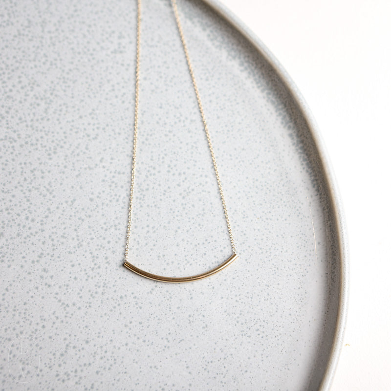 eNewton Design BLISS BAR NECKLACE Gold 16" Smooth
