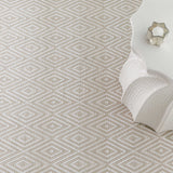 Dash and Albert DIAMOND INDOOR/OUTDOOR RUG Platinum_White