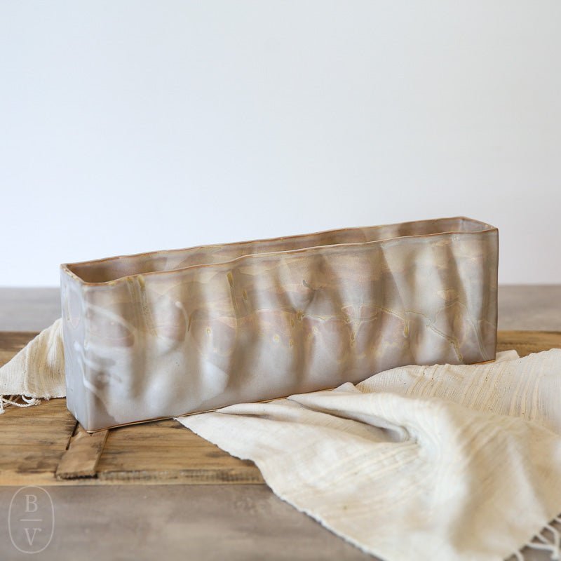 Alex Marshall Studios RECTANGLE RIPPLE VASE Stone Short