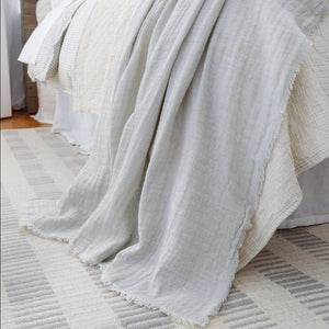 Pom Pom At Home HERMOSA OVERSIZED THROW BLANKET Ocean_Cream 60x90