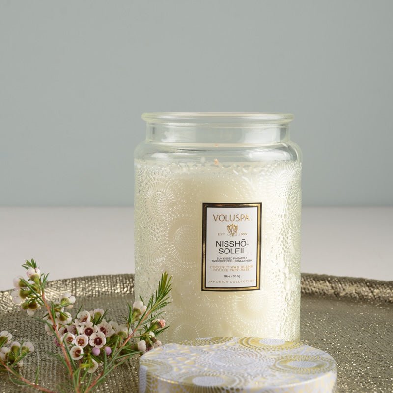 Voluspa EMBOSSED JAR CANDLE Nissho Soliel Large