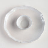Etta B Pottery CHIP AND SALSA DISH Simply White