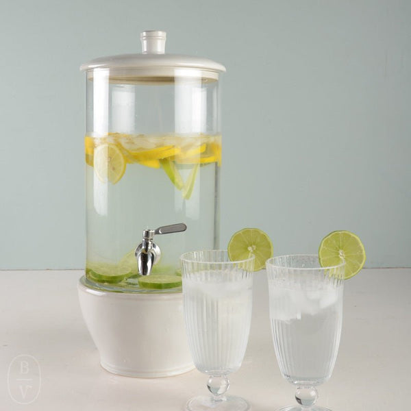 GLASS DRINK DISPENSER 19'' WITH STAND FONTANA - FT360-WHI