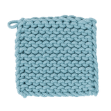 Creative Co-op SQUARE COTTON KNIT POT HOLDER Denim