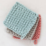 Creative Co-op SQUARE COTTON KNIT POT HOLDER