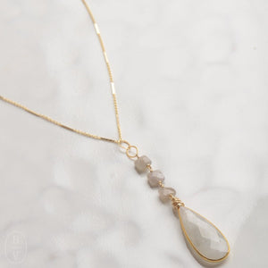 Ellen Hays Jewelry LONG DAINTY STONE DANGLE N1970G NECKLACE