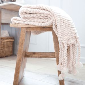 Pom Pom At Home TRESTLES OVERSIZED THROW BLANKET Blush 60x90