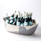 Alex Marshall Studios OVAL TROUGH Grey Abstract Stripe