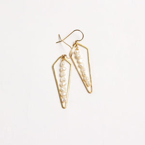 Mary Garrett Jewelry BRASS DIAMOND EARRINGS