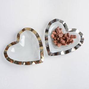 Annieglass RUFFLE HEART BOWL 8