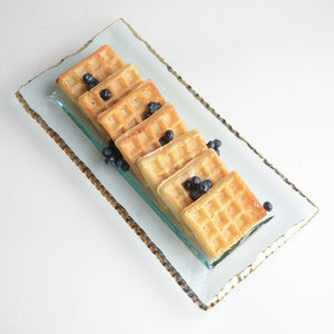 Annieglass EDGEY RECTANGULAR TRAY Gold 17.5 x 8