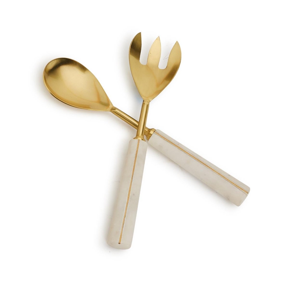 Two's Company ANDRE MARBLE AND MATTE GOLD SERVING SET