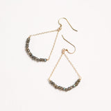 Mary Garrett Jewelry TINY LABRADORITE BAR EARRING