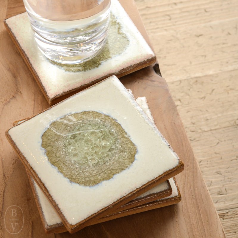 Dock 6 Pottery POTTERY GEODE GLASS COASTER SET OF 4 Milk_Honey