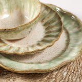 Etta B Pottery CRIMPED SALAD PLATE Matcha Latte