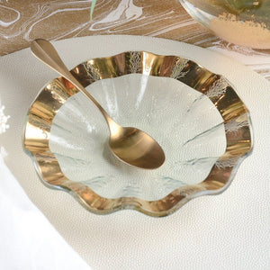 Annieglass RUFFLE BOWL Gold 7