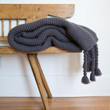 Pom Pom At Home TRESTLES OVERSIZED THROW BLANKET Midnight 60x90