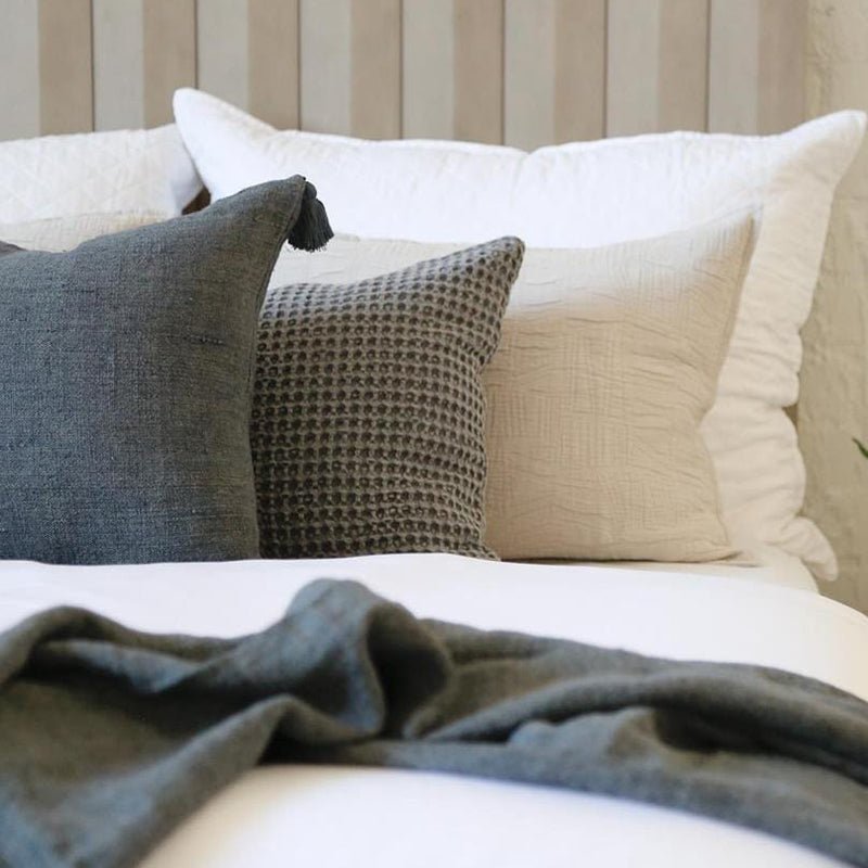 Pom Pom At Home MONTAUK FILLED TASSEL PILLOW Charcoal 20x20