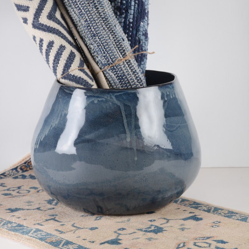 Alex Marshall Studios TAPERED PLANTER Blue Gray Large