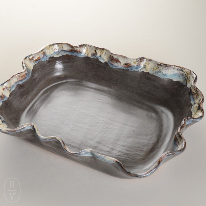 Etta B Pottery FLUTED CASSEROLE Gray