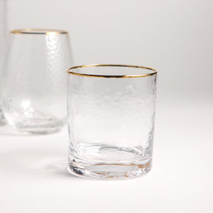 Zodax NEGRONI HAMMERED DOUBLE OLD FASHIONED GLASS