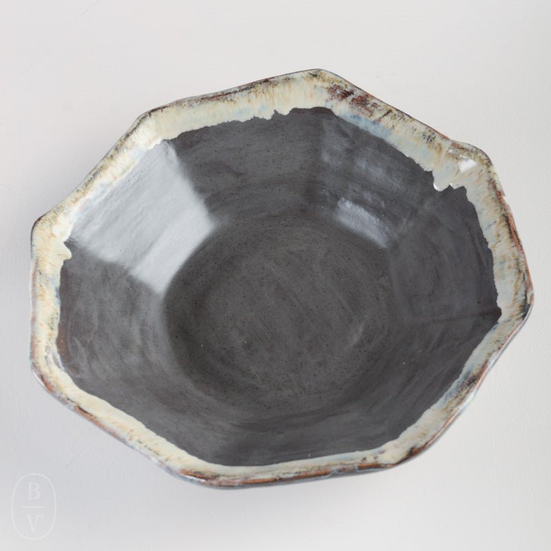 Etta B Pottery OCTAGONAL BOWL Gray