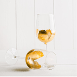 Elm Design HAND PAINTED GOLD LEAF STEMMED WHITE WINE GLASS