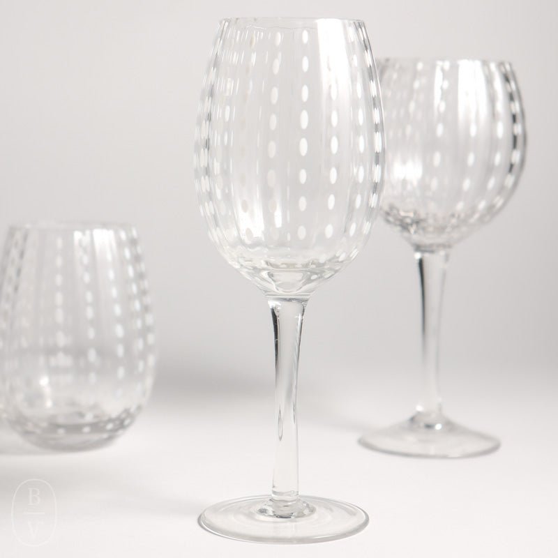 Zodax WHITE DOTS WINE GLASS