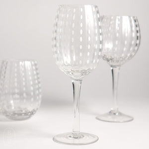 Zodax WHITE DOTS WINE GLASS