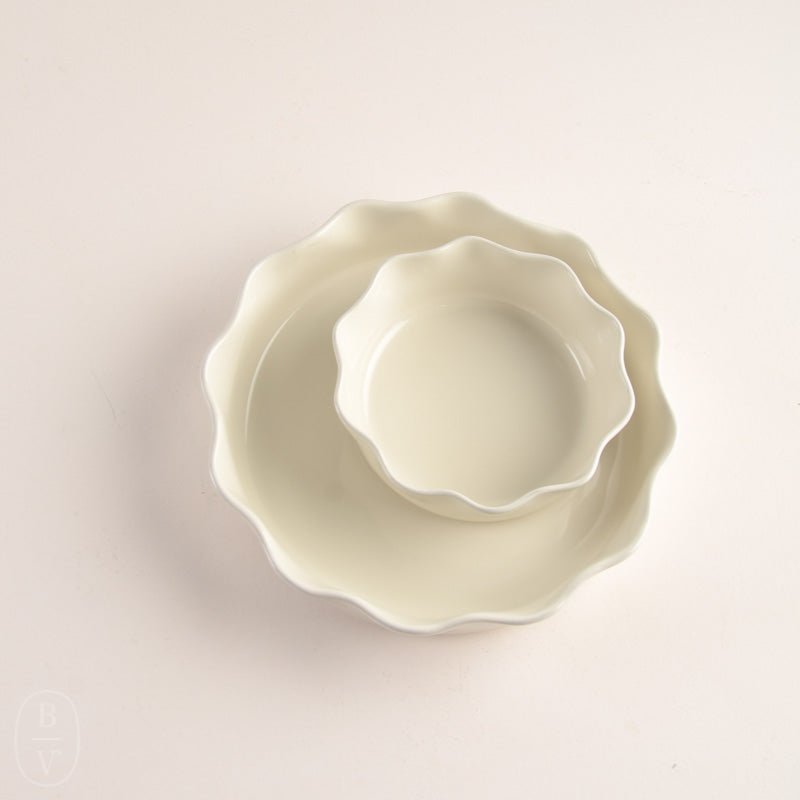 Casafina by Costa Nova RUFFLED PIE DISH Cream Small