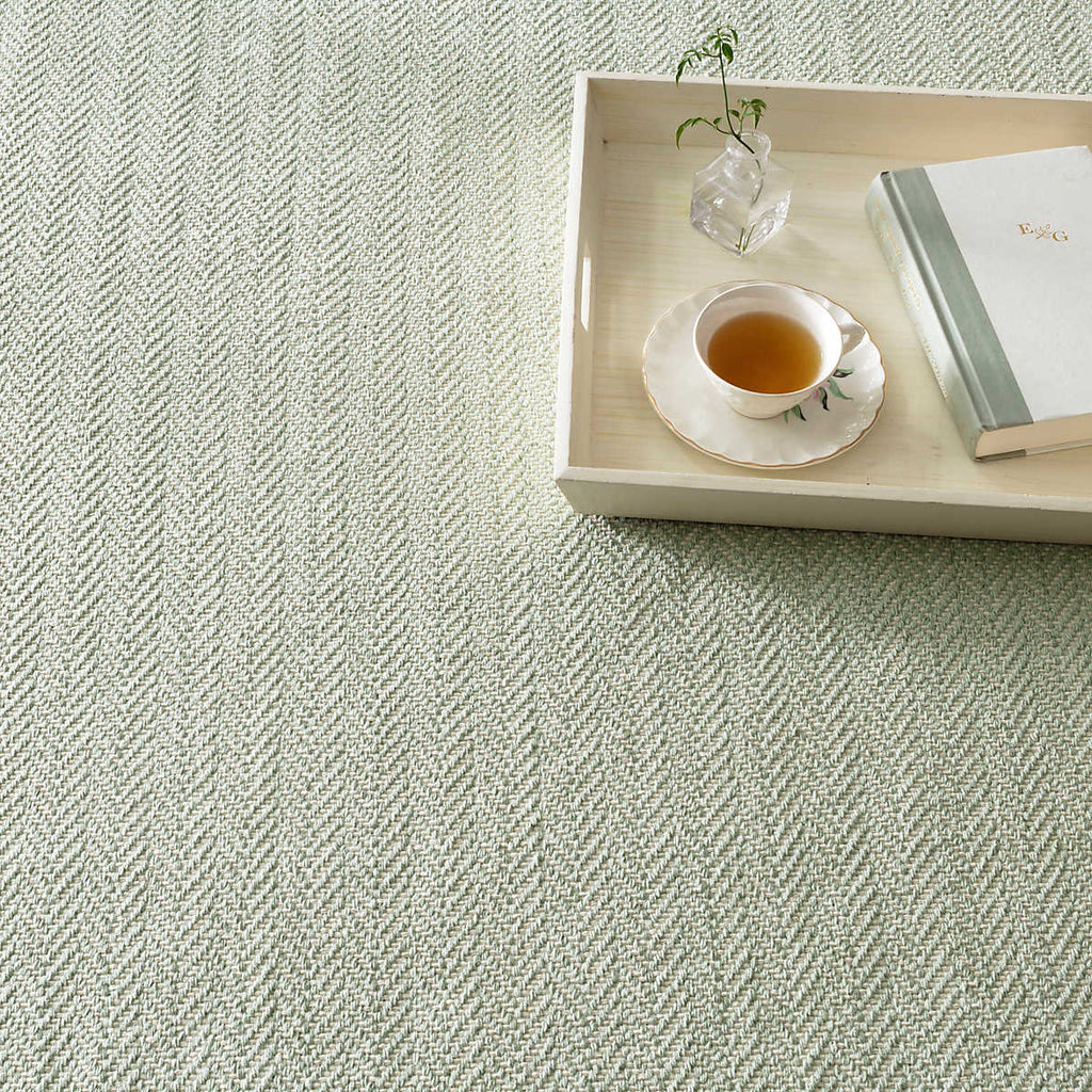 Dash and Albert HERRINGBONE WOVEN COTTON RUG Ocean