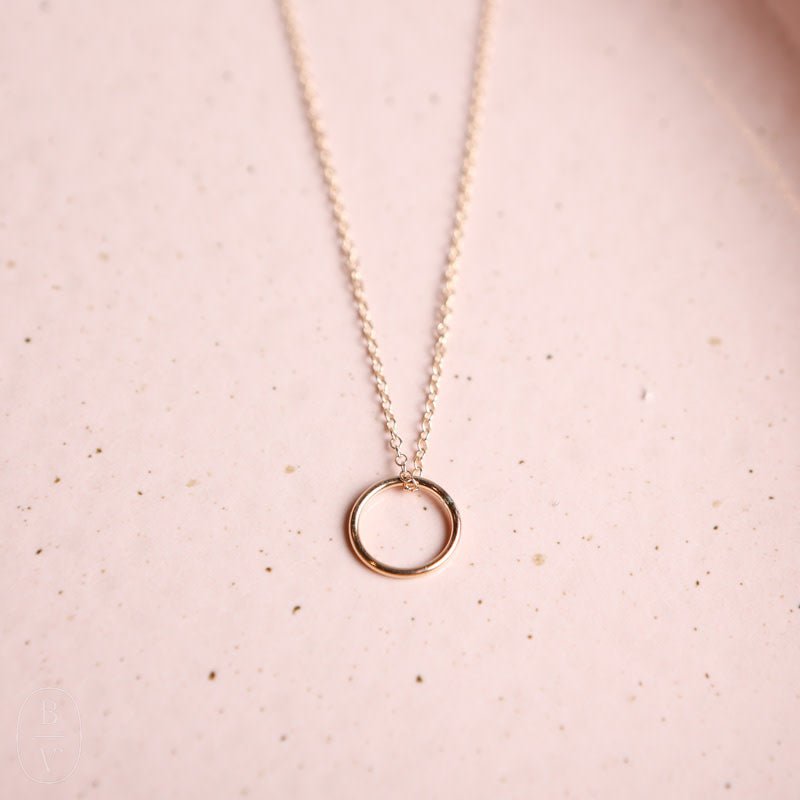 eNewton Design CHARM NECKLACE Gold 16 Smooth Halo