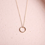eNewton Design CHARM NECKLACE Gold 16 Smooth Halo