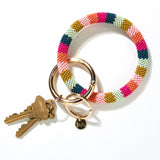 Ink and Alloy CHLOE SEED BEAD KEY RING Rainbow