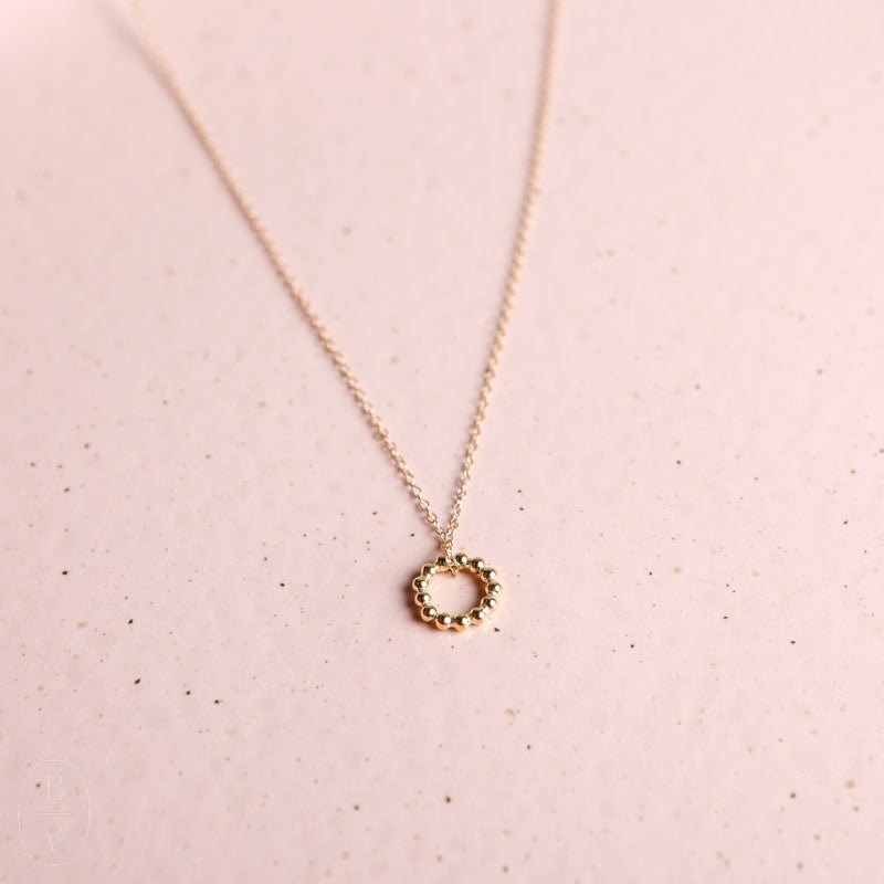 eNewton Design CHARM NECKLACE Gold 16 Beaded Halo 2mm